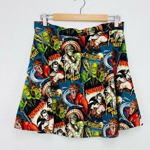 Women's Hemet Circle Skater Classic Hollywood Films Monsters Horror Gothic Skirt